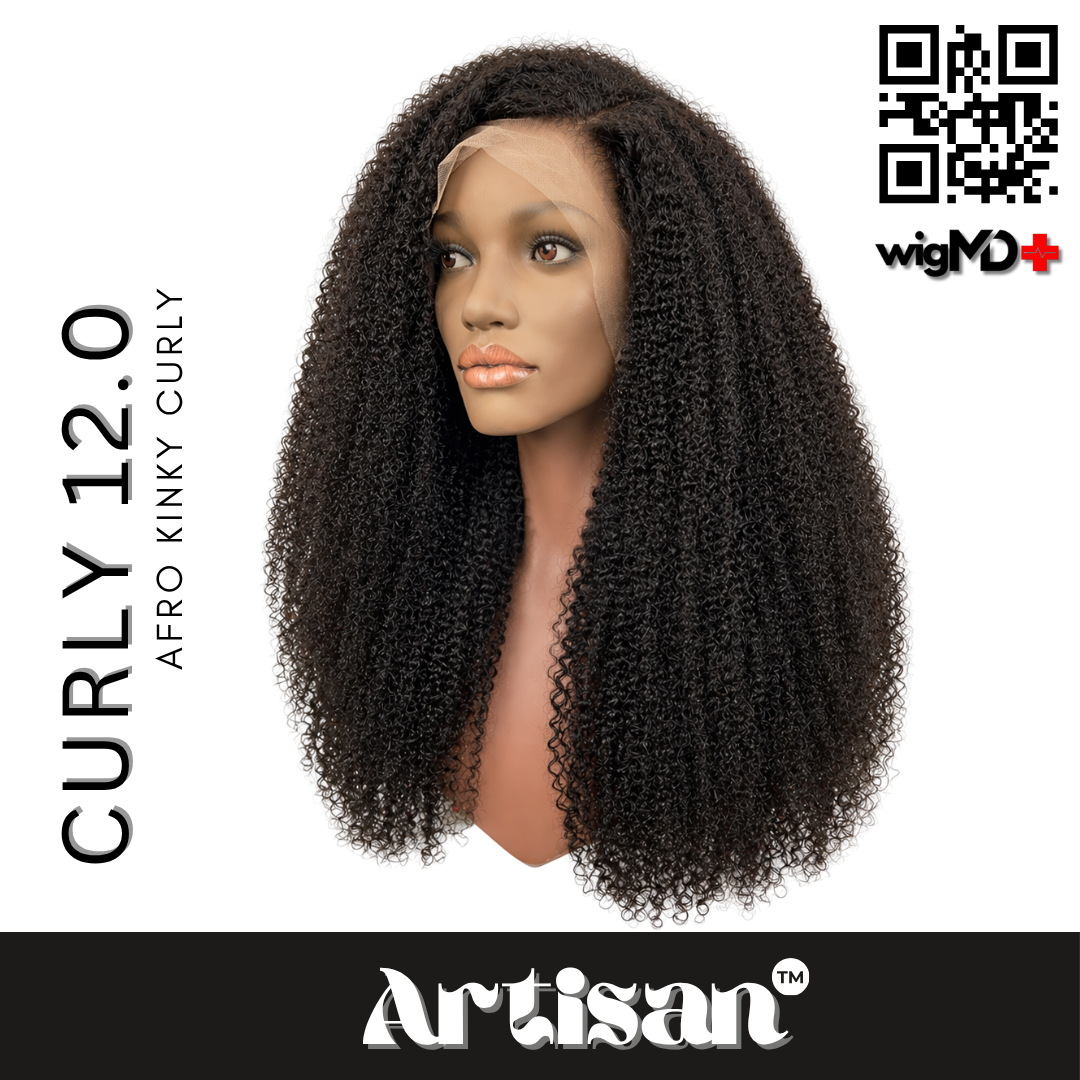 ARTISAN: Afro Kinky Curly 12.0 100% Premium Human Hair Wig
