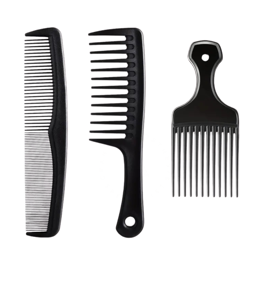 3-Black Comb Set