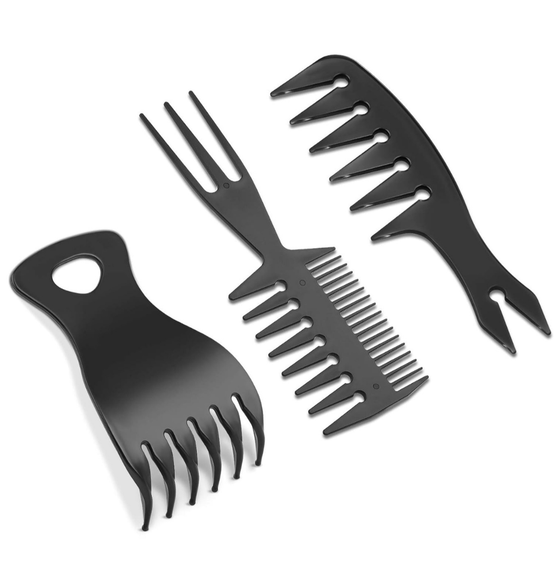 3-Piece black comb set 