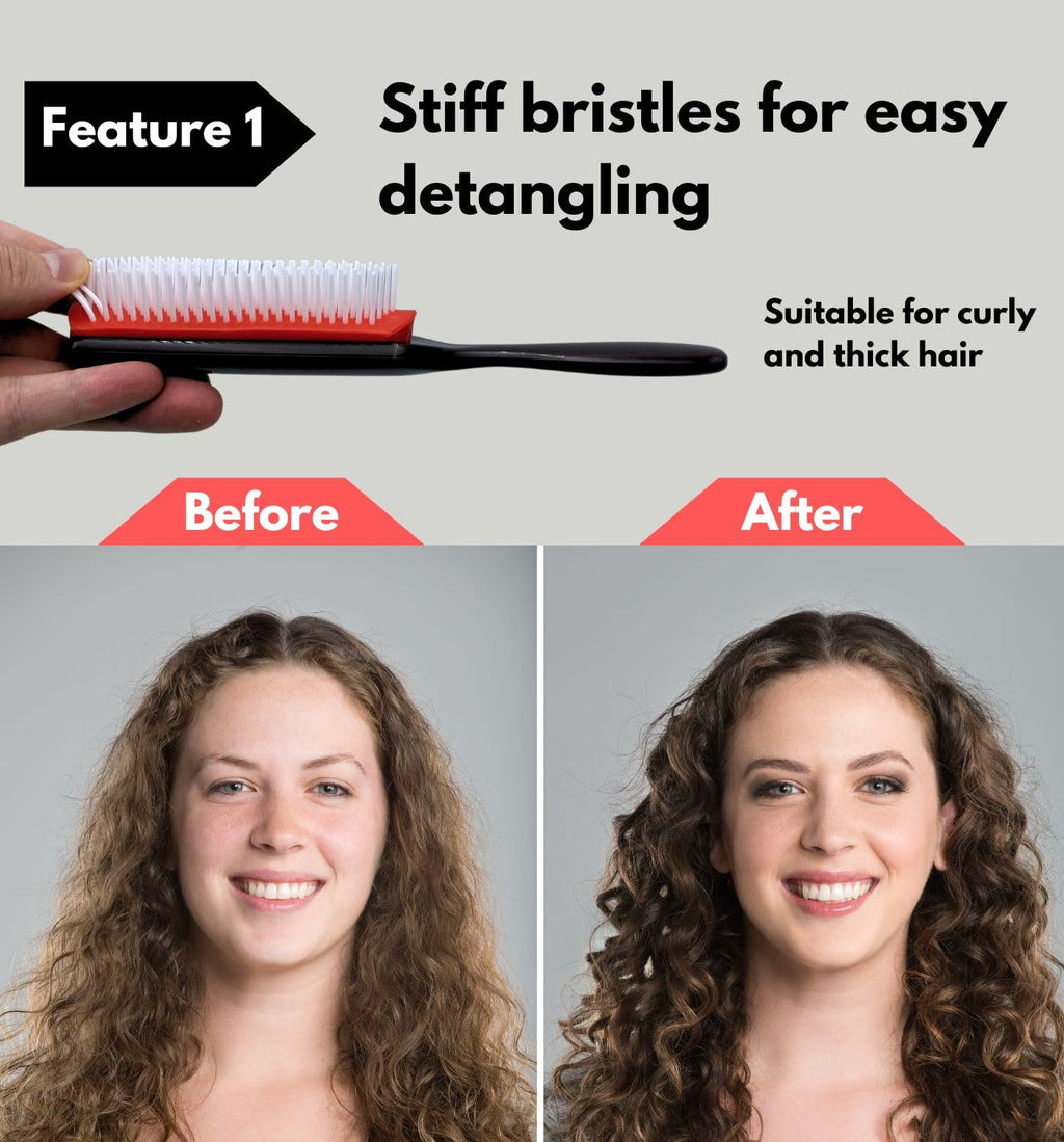 Textured Hair Brush  for Detangling, Separating, Shaping and Defining Curls & Waves