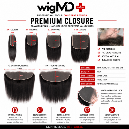 wigMD Premium 100% Customizable Handmade Closure