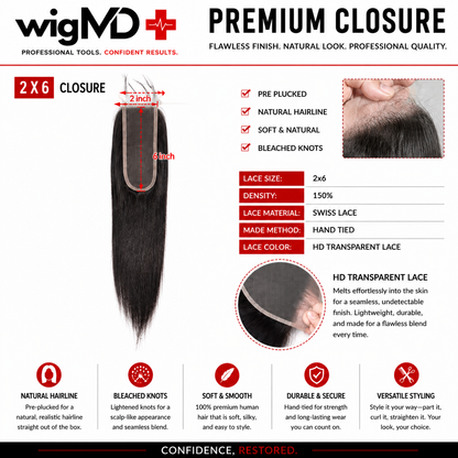 wigMD Premium 100% Customizable Handmade Closure
