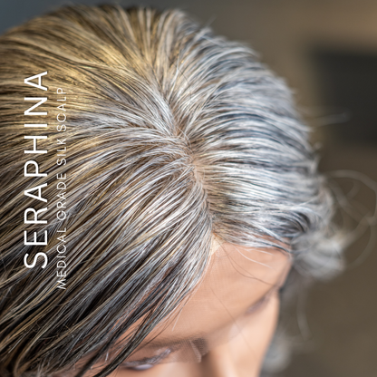 X-PRESS: Meet Seraphina (70% Grey) Glueless Medical Grade Vanilla Bean Silk Scalp