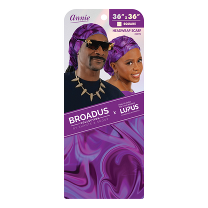 Broadus Collection Headwrap Scarf by Shante & Snoop Dogg, Purple Butterfly