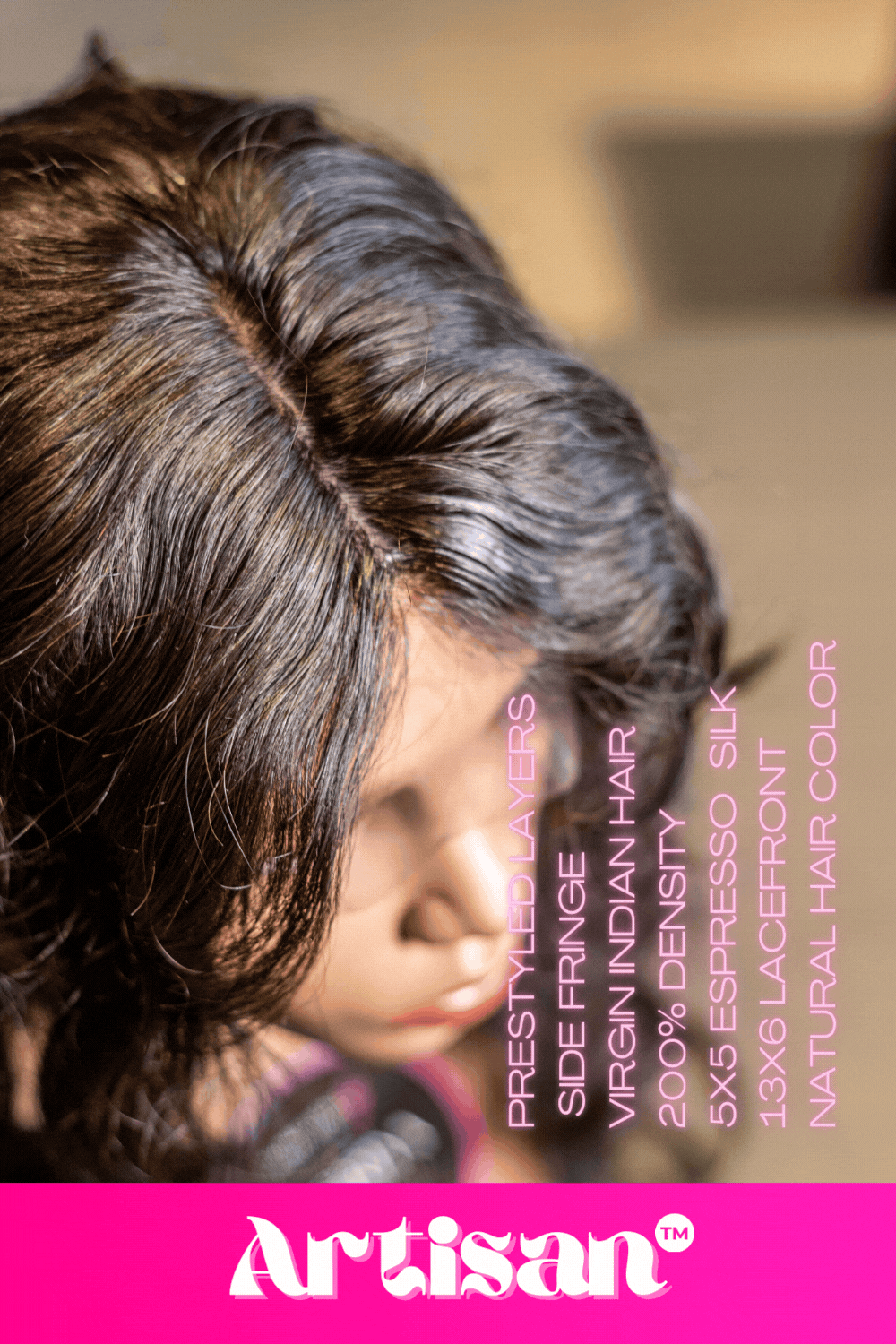 Elysia / STRAIGHT– ARTISAN, Medical Grade 13x6 Lace Front &  5x5 Silk Cap image 4