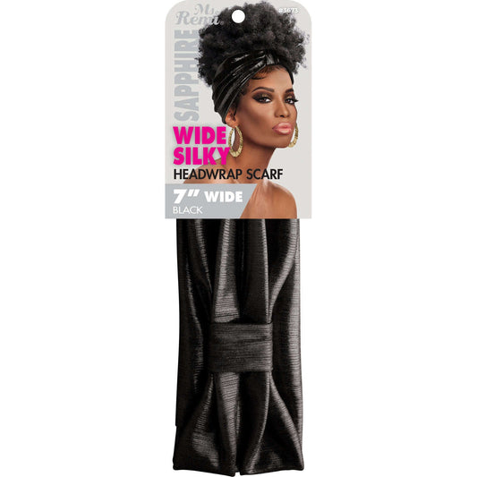 Ms. Remi Sapphire Wide Stretchy Headwrap Scarf, 1 Count, Black